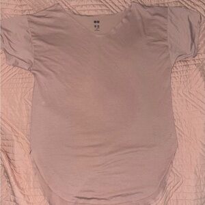 Uniqlo Light Pink V-Neck Women's Tee